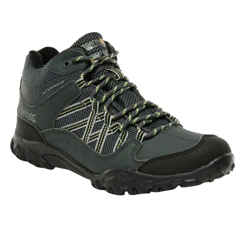 Regatta Childrens/Kids Edgepoint Boots / Briar Grey/Electric Lime